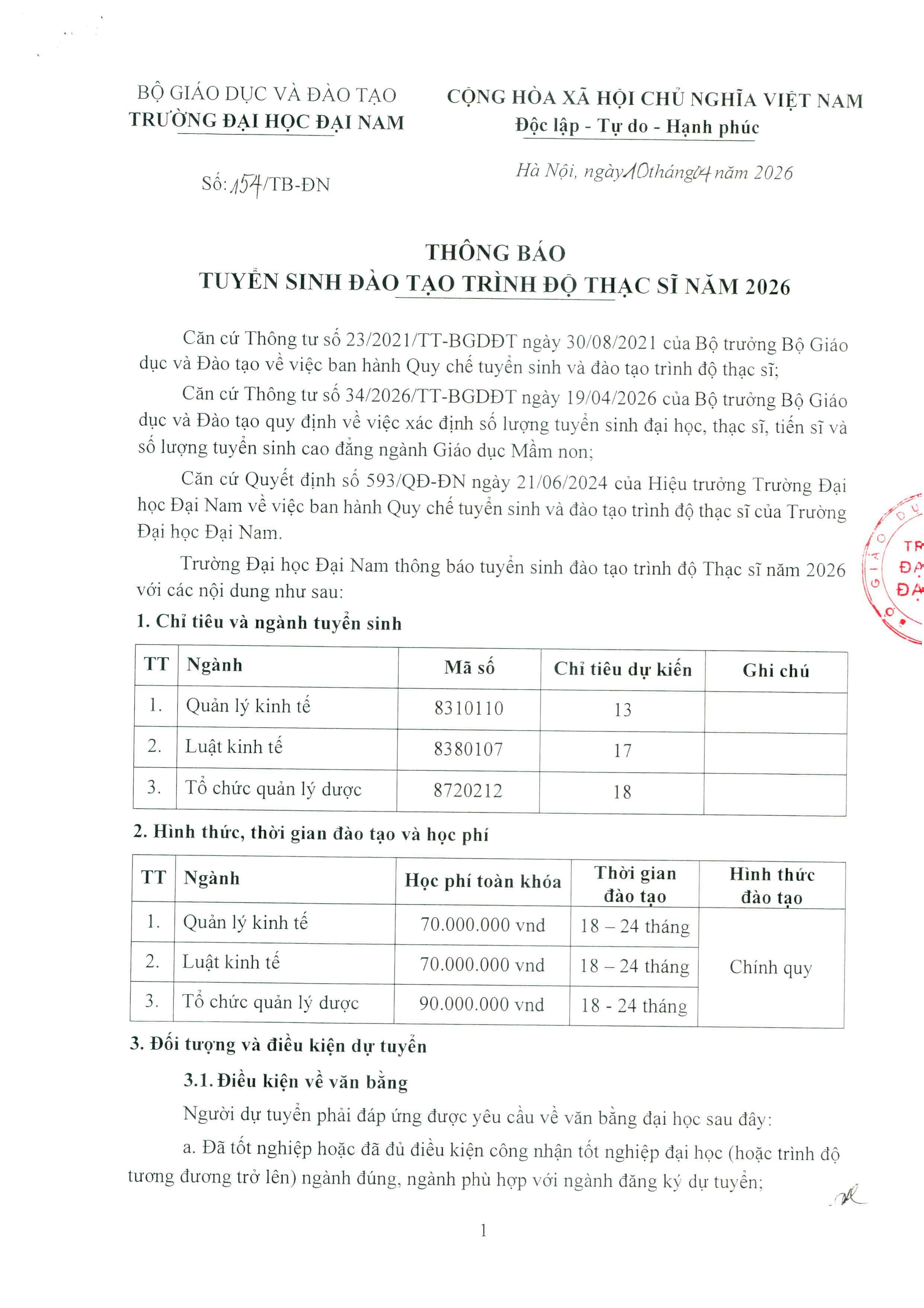 TB 154 Tuyển sinh đào tạo trình độ Thạc sĩ năm 2026-0001.jpg